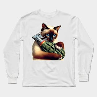 Cat and Grenade Long Sleeve T-Shirt